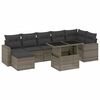 vidaXL 8 Piece Garden Sofa Set with Cushions Grey Poly Rattan