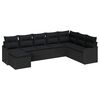 vidaXL Garden Sofa Set 8 pcs Black Poly Rattan