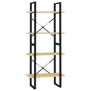 vidaXL 4-Tier Book Cabinet 60x30x140 cm Solid Wood Pine