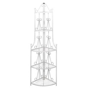 vidaXL Plant Stand | White | Steel | 5-tier | Durable | Plant Rack