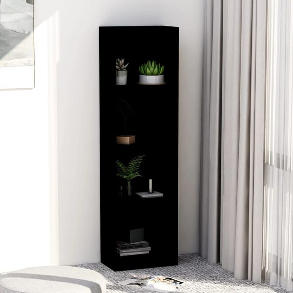 vidaXL 4-Tier Book Cabinet Black 40x24x142 cm Engineered Wood