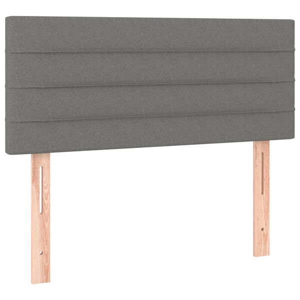 vidaXL LED Headboard Dark Grey 100 cm Fabric