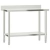 vidaXL Kitchen Work Table with Overshelf 110x55x150 cm Stainless Steel