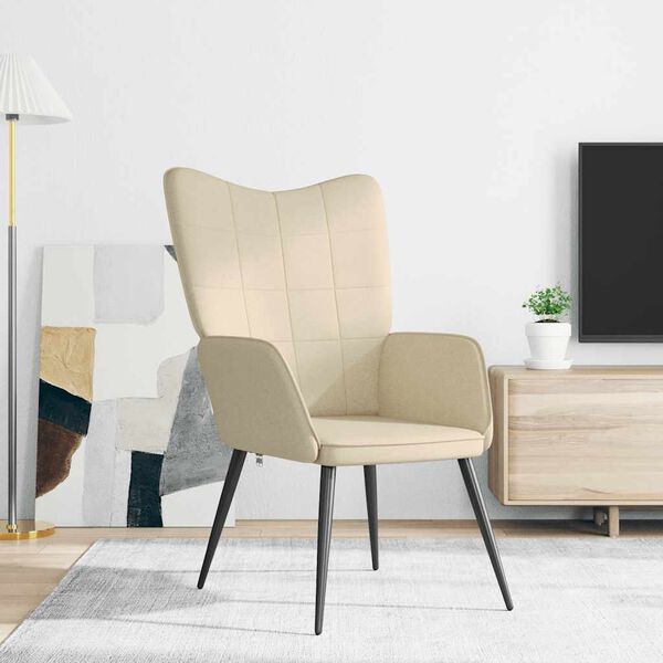 vidaXL Relaxing Chair Cream Fabric