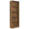 vidaXL 5-Tier Book Cabinet Smoked Oak 60x24x175 cm Engineered Wood