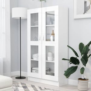 vidaXL Vitrine Cabinet White 82,5x30,5x150 cm Engineered Wood