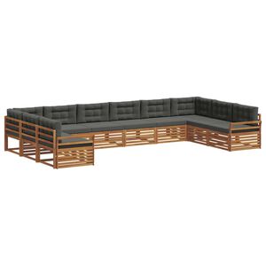 vidaXL Sofa Sets 7 pcs Natural and Anthracite Solid Acacia Wood