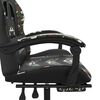 vidaXL Swivel Gaming Chair with Footrest Black&Camouflage Faux Leather