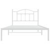 vidaXL Metal Bed Frame without Mattress with Headboard White 107x203cm