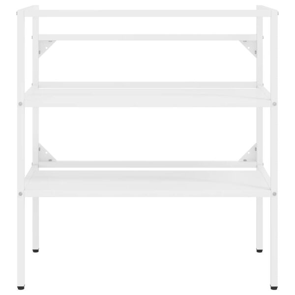 vidaXL Bathroom Washbasin Frame with Built-in Basin White Iron