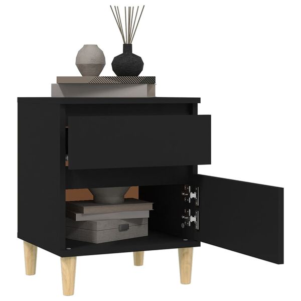 vidaXL Bedside Cabinets 2 pcs Black 40x35x50 cm