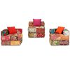 vidaXL 3-Seater Modular Pouffe Patchwork Fabric