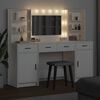 vidaXL Dressing Table Set with Drawer 3 pcs White Engineered wood