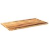 vidaXL Table Top 120x60x2.5 cm Rectangular Solid Wood Rough Mango