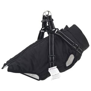 vidaXL Dog Coat with Harness Black S Fleece and Polyester
