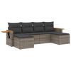 vidaXL 6 Piece Garden Sofa Set with Cushions Grey Poly Rattan