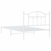 vidaXL Metal Bed Frame without Mattress with Headboard White 107x203cm