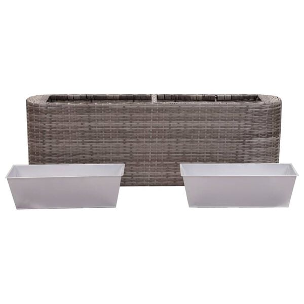 vidaXL Garden Raised Bed 120x24x40 cm Poly Rattan Grey