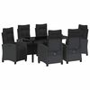 vidaXL Garden Dining Set 7 pcs Black Poly Rattan
