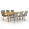 vidaXL 7 Piece Garden Dining Set Grey