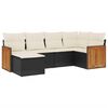 vidaXL 6 Piece Garden Sofa Set with Cushions Black Poly Rattan