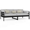 vidaXL Day Bed without Mattress Black Solid Wood Pine 90x190 cm Single