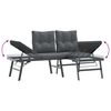 vidaXL 5 Piece Garden Bench Set with Cushions Black Powder-coated Steel