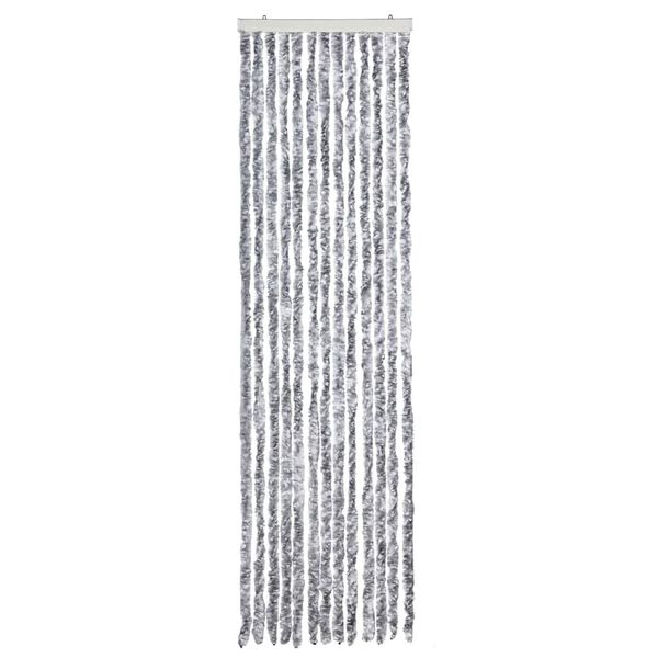 vidaXL Insect Curtain White and Grey 56x185 cm Chenille
