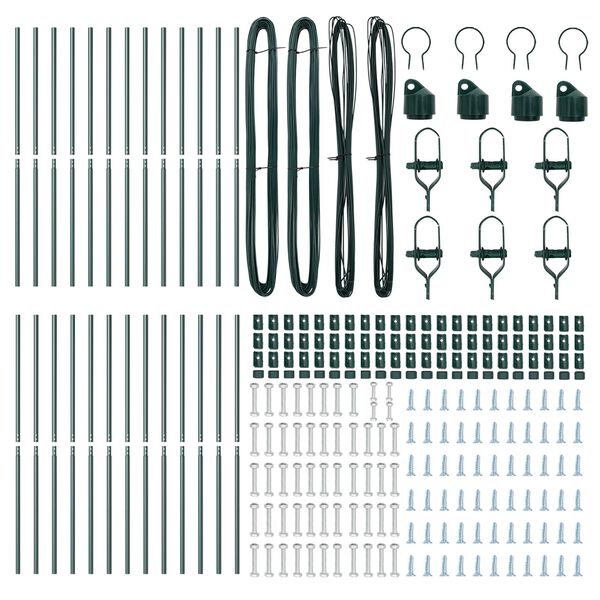 vidaXL Fence Post 26 pcs Green 3.2 x 3.2 x 190 cm