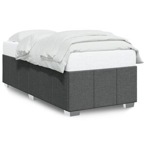 vidaXL Bed Frame without Mattress Dark Grey 90x190 cm Single Fabric