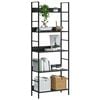 vidaXL 5-Layer Book Shelf Black 60x27.6x158.5 cm Engineered Wood