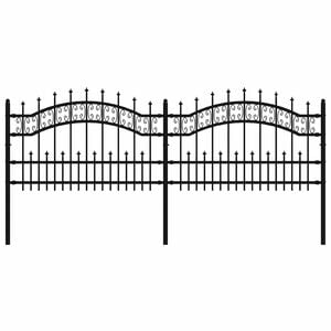 vidaXL Garden Fence KAMPEN 240 x 115 cm Powder-coated steel Black