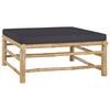 vidaXL 5 Piece Garden Lounge Set with Dark Grey Cushions Bamboo