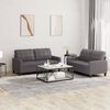 vidaXL 2 Piece Sofa Set with Cushions Grey Faux Leather