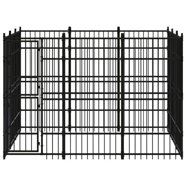 vidaXL Outdoor Dog Kennel Steel 8.29 m&sup2;