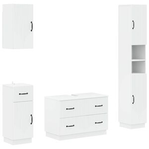 vidaXL 4 Piece Bathroom Cabinet Set HOORN White Engineered Wood
