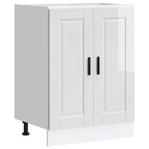 vidaXL Kitchen Base Cabinet "Porto" High Gloss White Engineered Wood
