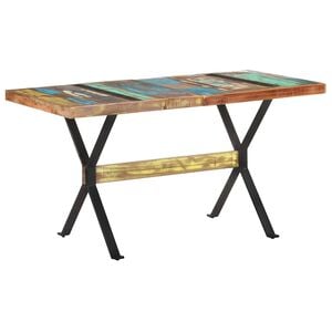 vidaXL Dining Table 140x70x76 cm Solid Reclaimed Wood
