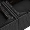 vidaXL Garden Sofa Set with Storage 5 pcs Black Poly rattan