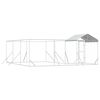 vidaXL Outdoor Dog Kennel with Roof Silver 6x6x2.5 m Galvanised Steel