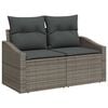vidaXL Garden Sofa Set with Storage 9 pcs Grey Poly rattan