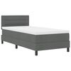 vidaXL Box Spring Bed Dark Grey and White 107 x 203 cm Fabric