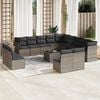 vidaXL 14 Piece Garden Sofa Set with Cushions Grey Poly Rattan