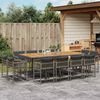 vidaXL 13 Piece Garden Dining Set with Cushions Grey Poly Rattan