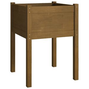 vidaXL Planter | Honey Brown | Solid Pinewood | 50 x 50 x 70 cm | Sturdy
