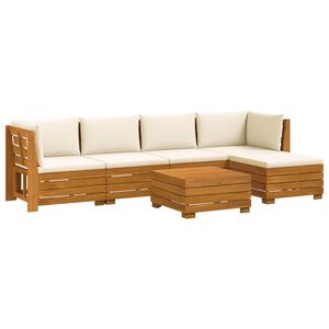 vidaXL 6 pcs Outdoor Sofa Set Solid Acacia Wood Brown