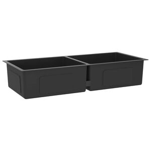 vidaXL Handmade Kitchen Sink Black Stainless Steel