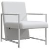 vidaXL Armchair with Chrome Feet White Faux Leather