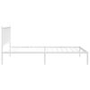 vidaXL Metal Bed Frame without Mattress with Headboard White 107x203cm