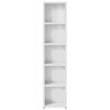 vidaXL CD Cabinets 2 pcs High Gloss White 21x16x93.5 cm Engineered Wood